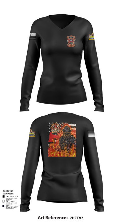 Repair division 53325432 Women's Long Sleeve V-neck Shirt - 101