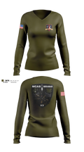 MCAS Miramar Military Working Dog Section Women's Long Sleeve V-neck Shirt - 11