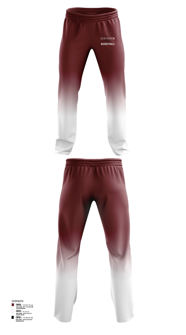 Sweatpants, Leicester High School Basketball, Men's Basketball, Teamtime, Team time, sublimation, custom sports apparel, team uniforms, spirit wear, spiritwear, sports uniforms, custom shirts, team store, custom team store, fundraiser sports, apparel fundraiser