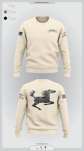 Crew Neck Sweatshirt, DET 1 HHC 3-116 CAV, Army, Teamtime, Team time, sublimation, custom sports apparel, team uniforms, spirit wear, spiritwear, sports uniforms, custom shirts, team store, custom team store, fundraiser sports, apparel fundraiser