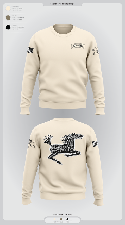 Crew Neck Sweatshirt, DET 1 HHC 3-116 CAV, Army, Teamtime, Team time, sublimation, custom sports apparel, team uniforms, spirit wear, spiritwear, sports uniforms, custom shirts, team store, custom team store, fundraiser sports, apparel fundraiser