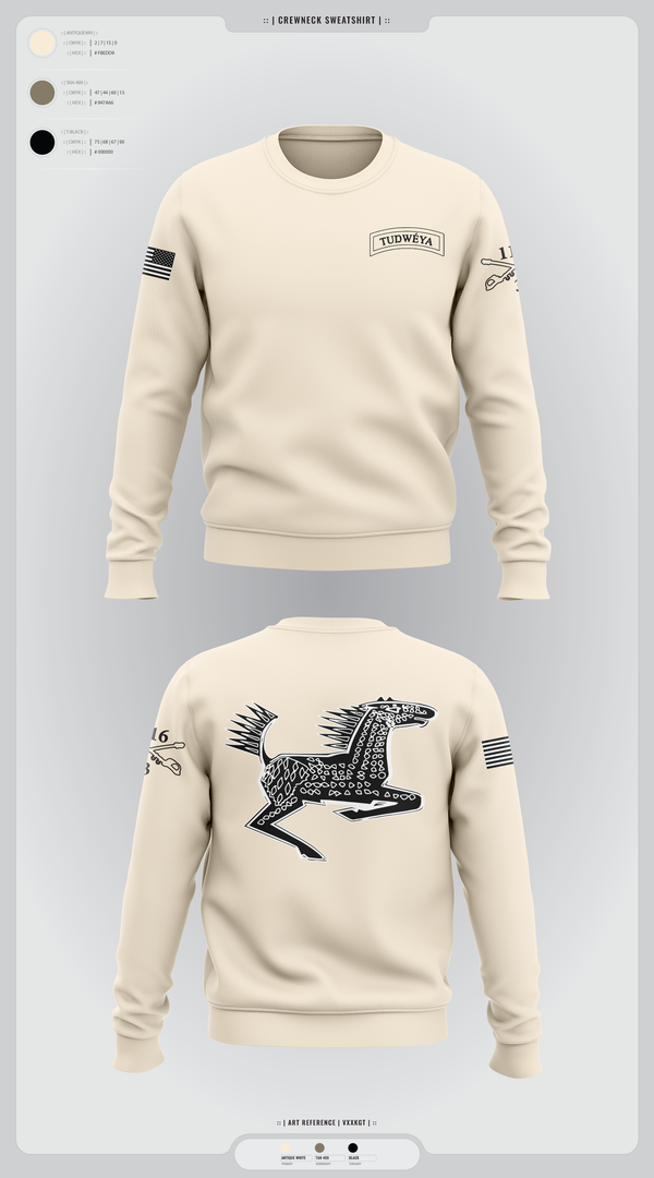 Crew Neck Sweatshirt, DET 1 HHC 3-116 CAV, Army, Teamtime, Team time, sublimation, custom sports apparel, team uniforms, spirit wear, spiritwear, sports uniforms, custom shirts, team store, custom team store, fundraiser sports, apparel fundraiser