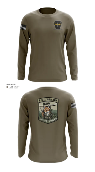 Long Sleeve Performance Shirt, Fox company 2/104th avn, National Guard, Teamtime, Team time, sublimation, custom sports apparel, team uniforms, spirit wear, spiritwear, sports uniforms, custom shirts, team store, custom team store, fundraiser sports, apparel fundraiser