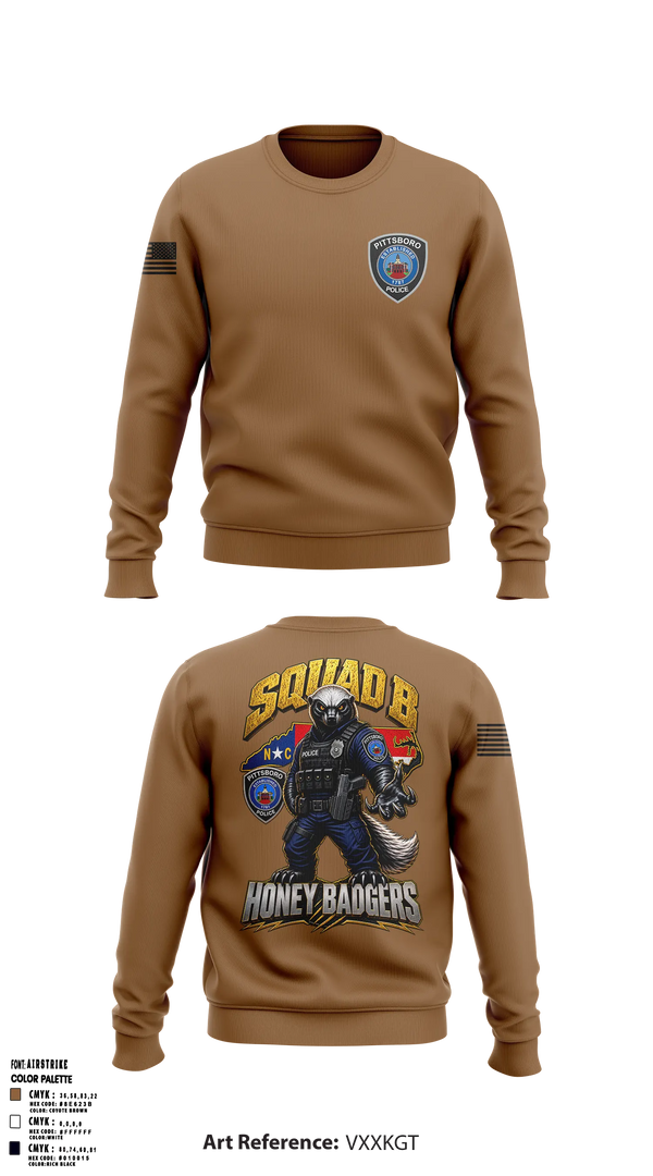 Crew Neck Sweatshirt, B Squad, Police, Teamtime, Team time, sublimation, custom sports apparel, team uniforms, spirit wear, spiritwear, sports uniforms, custom shirts, team store, custom team store, fundraiser sports, apparel fundraiser