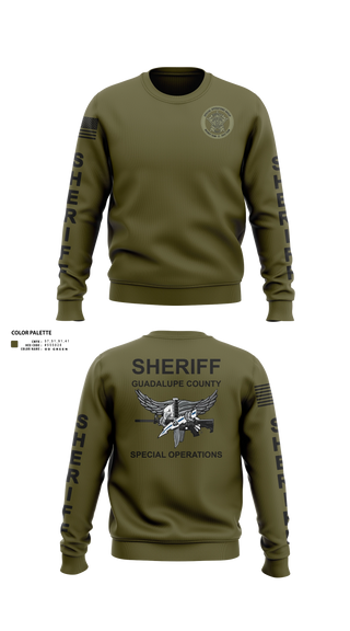 Crew Neck Sweatshirt, Guadalupe County SWAT, Police, Teamtime, Team time, sublimation, custom sports apparel, team uniforms, spirit wear, spiritwear, sports uniforms, custom shirts, team store, custom team store, fundraiser sports, apparel fundraiser