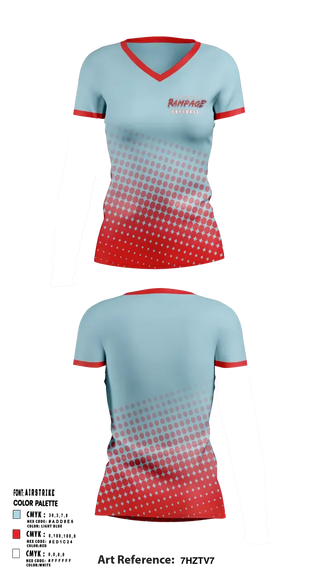 Womens Short Sleeve Vneck Shirt, Porterville Rampage 10u, Softball, Teamtime, Team time, sublimation, custom sports apparel, team uniforms, spirit wear, spiritwear, sports uniforms, custom shirts, team store, custom team store, fundraiser sports, apparel fundraiser