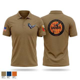 Short Sleeve Performance Polo, USASA Camp Roberts, Army, Teamtime, Team time, sublimation, custom sports apparel, team uniforms, spirit wear, spiritwear, sports uniforms, custom shirts, team store, custom team store, fundraiser sports, apparel fundraiser