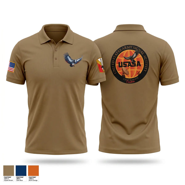 Short Sleeve Performance Polo, USASA Camp Roberts, Army, Teamtime, Team time, sublimation, custom sports apparel, team uniforms, spirit wear, spiritwear, sports uniforms, custom shirts, team store, custom team store, fundraiser sports, apparel fundraiser