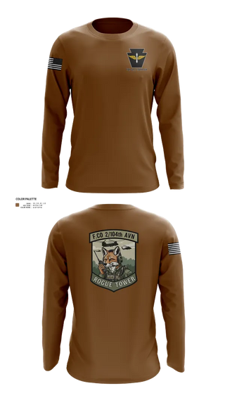 Long Sleeve Performance Shirt, Fox company 2/104th avn, National Guard, Teamtime, Team time, sublimation, custom sports apparel, team uniforms, spirit wear, spiritwear, sports uniforms, custom shirts, team store, custom team store, fundraiser sports, apparel fundraiser