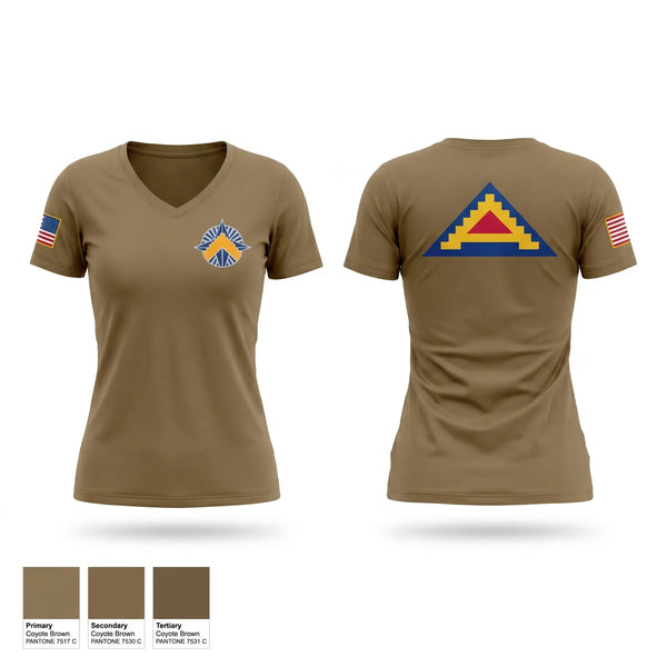 Womens Short Sleeve Vneck Shirt, 7 ATC, Army, Teamtime, Team time, sublimation, custom sports apparel, team uniforms, spirit wear, spiritwear, sports uniforms, custom shirts, team store, custom team store, fundraiser sports, apparel fundraiser