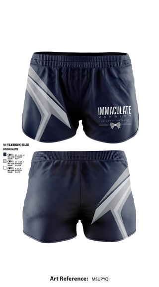 Womens Shorts, Immaculate Cheer, Cheer, Teamtime, Team time, sublimation, custom sports apparel, team uniforms, spirit wear, spiritwear, sports uniforms, custom shirts, team store, custom team store, fundraiser sports, apparel fundraiser