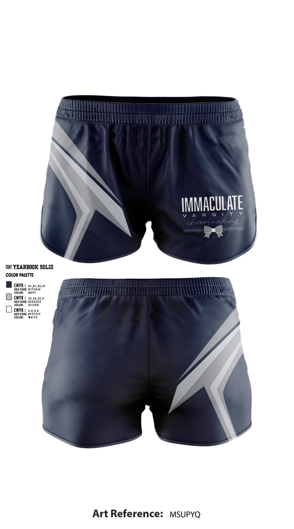 Womens Shorts, Immaculate Cheer, Cheer, Teamtime, Team time, sublimation, custom sports apparel, team uniforms, spirit wear, spiritwear, sports uniforms, custom shirts, team store, custom team store, fundraiser sports, apparel fundraiser