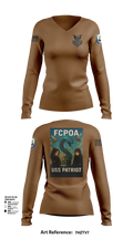 USS PATRIOT FCPOA Women's Long Sleeve V-neck Shirt - 101