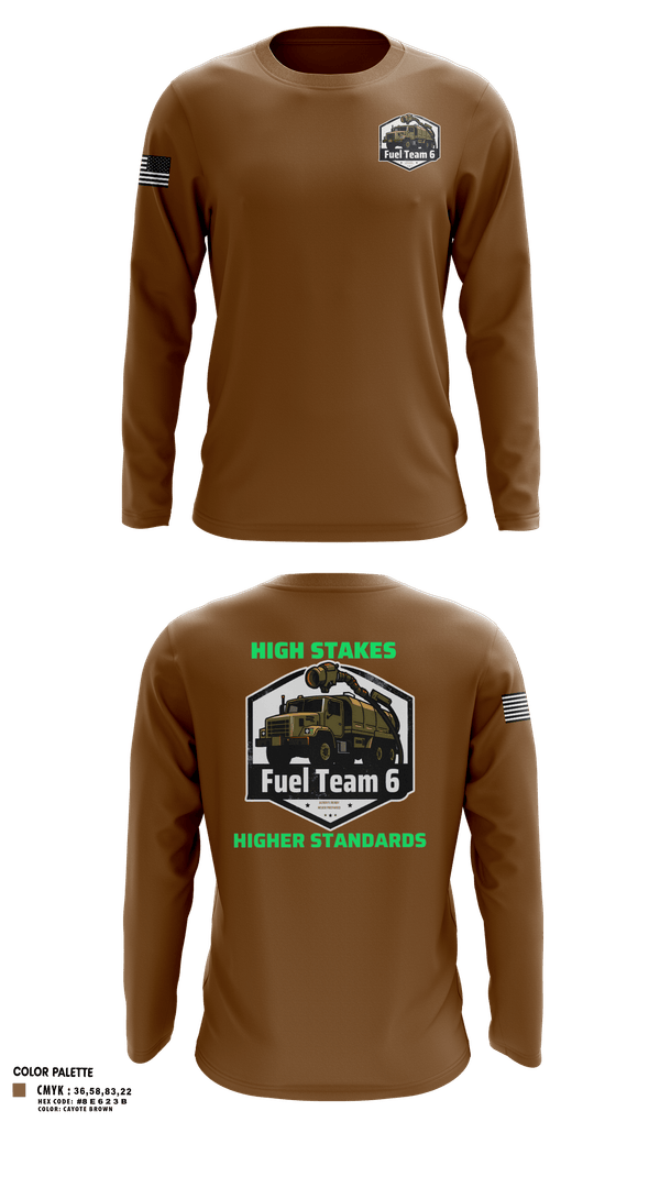 Long Sleeve Performance Shirt, Fuel Team 6, Army, Teamtime, Team time, sublimation, custom sports apparel, team uniforms, spirit wear, spiritwear, sports uniforms, custom shirts, team store, custom team store, fundraiser sports, apparel fundraiser