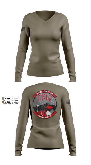 Womens Long Sleeve Vneck Shirt, Flying Rebels, , Teamtime, Team time, sublimation, custom sports apparel, team uniforms, spirit wear, spiritwear, sports uniforms, custom shirts, team store, custom team store, fundraiser sports, apparel fundraiser