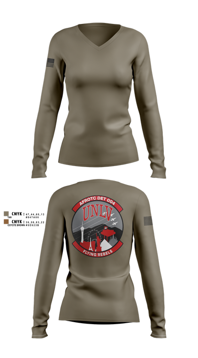 Flying Rebels 5466580 Women's Long Sleeve V-neck Shirt - 1