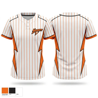 Two Button Softball Jersey, Storm, Softball, Teamtime, Team time, sublimation, custom sports apparel, team uniforms, spirit wear, spiritwear, sports uniforms, custom shirts, team store, custom team store, fundraiser sports, apparel fundraiser