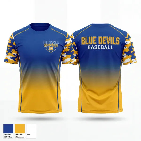 Short Sleeve Performance Shirt, Mathews Blue Devils, Baseball, Teamtime, Team time, sublimation, custom sports apparel, team uniforms, spirit wear, spiritwear, sports uniforms, custom shirts, team store, custom team store, fundraiser sports, apparel fundraiser