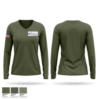 Womens Long Sleeve Vneck Shirt, DAC Emergency Preparedness, Police, Teamtime, Team time, sublimation, custom sports apparel, team uniforms, spirit wear, spiritwear, sports uniforms, custom shirts, team store, custom team store, fundraiser sports, apparel fundraiser