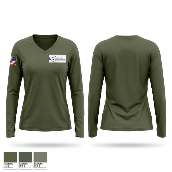 Womens Long Sleeve Vneck Shirt, DAC Emergency Preparedness, Police, Teamtime, Team time, sublimation, custom sports apparel, team uniforms, spirit wear, spiritwear, sports uniforms, custom shirts, team store, custom team store, fundraiser sports, apparel fundraiser
