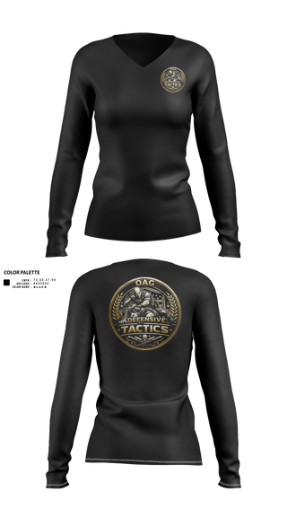 Womens Long Sleeve Vneck Shirt, OAG-DT, Police, Teamtime, Team time, sublimation, custom sports apparel, team uniforms, spirit wear, spiritwear, sports uniforms, custom shirts, team store, custom team store, fundraiser sports, apparel fundraiser