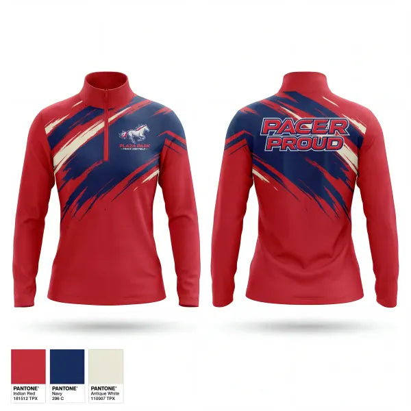 Quarter Zip Jacket, Plaza Park, Track & Field, Teamtime, Team time, sublimation, custom sports apparel, team uniforms, spirit wear, spiritwear, sports uniforms, custom shirts, team store, custom team store, fundraiser sports, apparel fundraiser