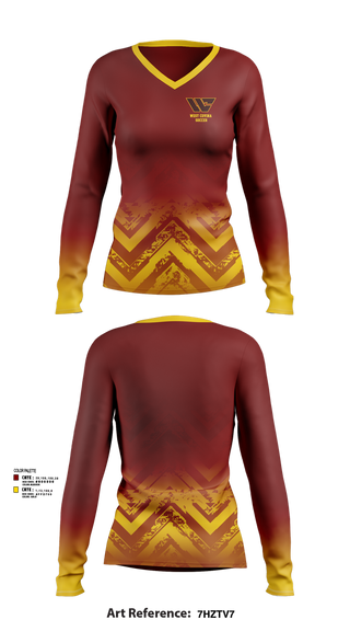 Womens Long Sleeve Vneck Shirt, West Covina Soccer, Women's Soccer, Teamtime, Team time, sublimation, custom sports apparel, team uniforms, spirit wear, spiritwear, sports uniforms, custom shirts, team store, custom team store, fundraiser sports, apparel fundraiser