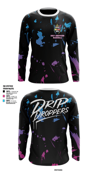 Long Sleeve Performance Shirt, Drip Droppers, Baseball, Teamtime, Team time, sublimation, custom sports apparel, team uniforms, spirit wear, spiritwear, sports uniforms, custom shirts, team store, custom team store, fundraiser sports, apparel fundraiser