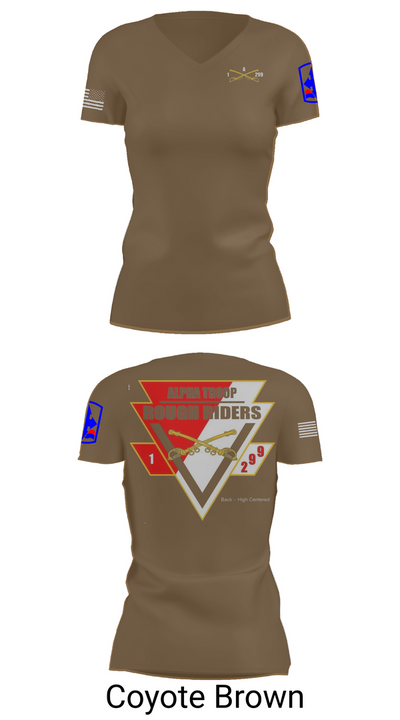 A Troop, 1st squadron-299th Calvary Regiment 70291790 Women's Short Sleeve V-neck Shirt - 8