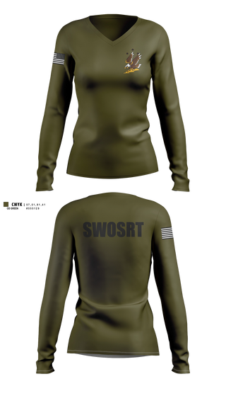 Womens Long Sleeve Vneck Shirt, Southwest Oakland Special Response Team, Police, Teamtime, Team time, sublimation, custom sports apparel, team uniforms, spirit wear, spiritwear, sports uniforms, custom shirts, team store, custom team store, fundraiser sports, apparel fundraiser