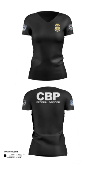 Womens Short Sleeve Vneck Shirt, US Customs and Border Protection, Police, Teamtime, Team time, sublimation, custom sports apparel, team uniforms, spirit wear, spiritwear, sports uniforms, custom shirts, team store, custom team store, fundraiser sports, apparel fundraiser