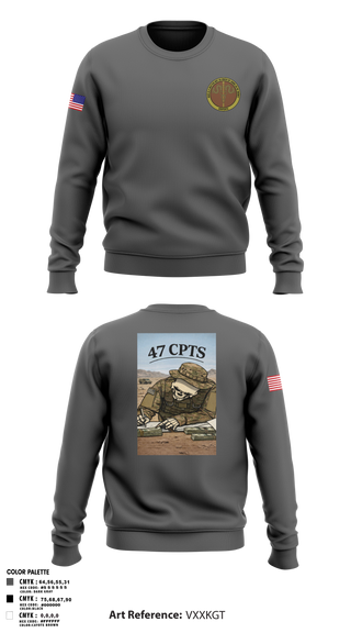 Crew Neck Sweatshirt, 47 CPTS, Air Force, Teamtime, Team time, sublimation, custom sports apparel, team uniforms, spirit wear, spiritwear, sports uniforms, custom shirts, team store, custom team store, fundraiser sports, apparel fundraiser