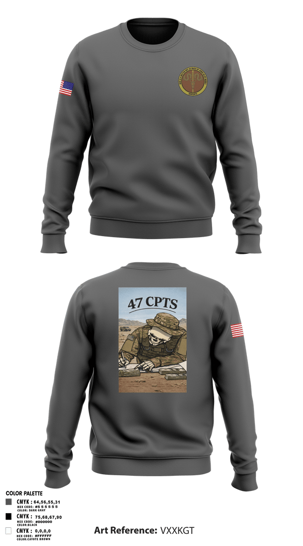Crew Neck Sweatshirt, 47 CPTS, Air Force, Teamtime, Team time, sublimation, custom sports apparel, team uniforms, spirit wear, spiritwear, sports uniforms, custom shirts, team store, custom team store, fundraiser sports, apparel fundraiser