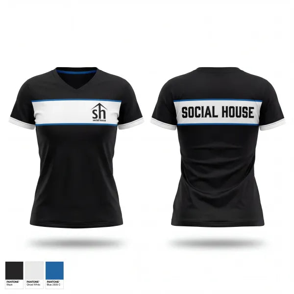 Social House 79641326 Women's Short Sleeve V-neck Shirt - 1
