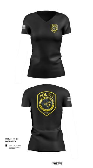 Womens Short Sleeve Vneck Shirt, Robstown police department, , Teamtime, Team time, sublimation, custom sports apparel, team uniforms, spirit wear, spiritwear, sports uniforms, custom shirts, team store, custom team store, fundraiser sports, apparel fundraiser