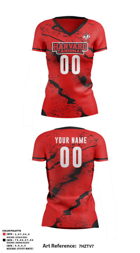 Womens Short Sleeve Vneck Shirt, Harvard Cardinals Volleyball, Women's Volleyball, Teamtime, Team time, sublimation, custom sports apparel, team uniforms, spirit wear, spiritwear, sports uniforms, custom shirts, team store, custom team store, fundraiser sports, apparel fundraiser