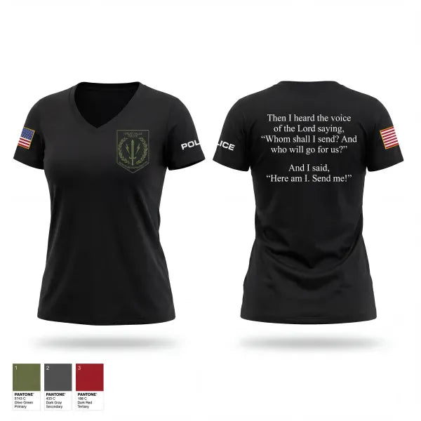 Womens Short Sleeve Vneck Shirt, Great Falls Police Department, Police, Teamtime, Team time, sublimation, custom sports apparel, team uniforms, spirit wear, spiritwear, sports uniforms, custom shirts, team store, custom team store, fundraiser sports, apparel fundraiser