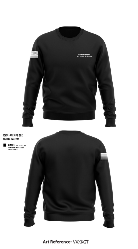 Crew Neck Sweatshirt, 2nd Infantry Division 5-5 ADA, , Teamtime, Team time, sublimation, custom sports apparel, team uniforms, spirit wear, spiritwear, sports uniforms, custom shirts, team store, custom team store, fundraiser sports, apparel fundraiser