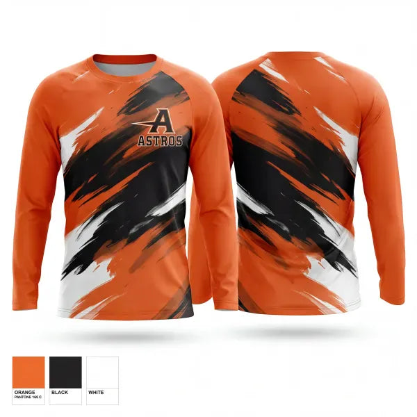 Long Sleeve Performance Shirt, Astros, Baseball, Teamtime, Team time, sublimation, custom sports apparel, team uniforms, spirit wear, spiritwear, sports uniforms, custom shirts, team store, custom team store, fundraiser sports, apparel fundraiser