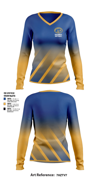 Womens Long Sleeve Vneck Shirt, Caldwell Hugh School, Softball, Teamtime, Team time, sublimation, custom sports apparel, team uniforms, spirit wear, spiritwear, sports uniforms, custom shirts, team store, custom team store, fundraiser sports, apparel fundraiser