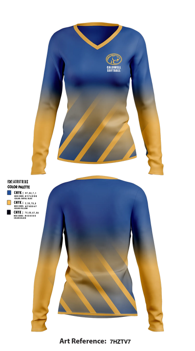 Caldwell High School Women's Long Sleeve V-neck Shirt - 5