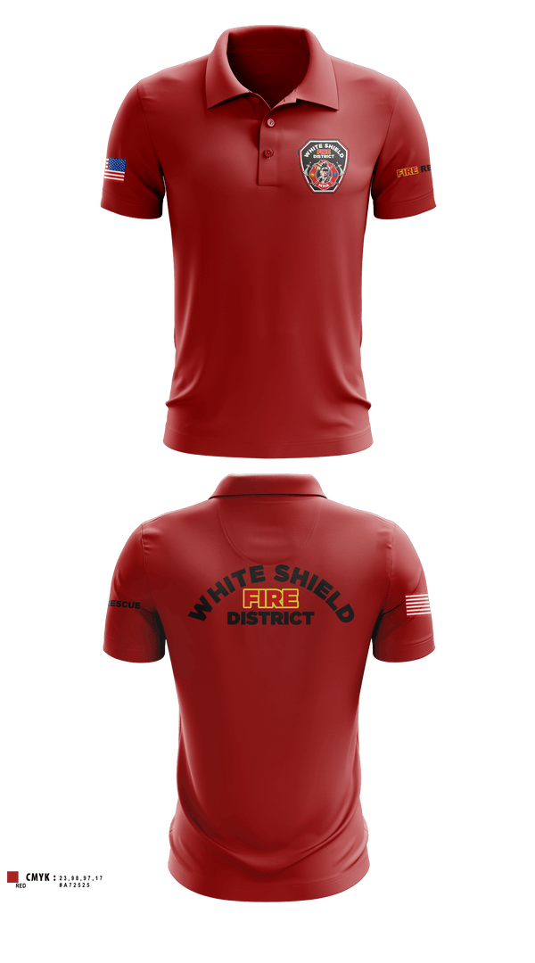 Short Sleeve Performance Polo, White Shield Fire Department, Fire Department, Teamtime, Team time, sublimation, custom sports apparel, team uniforms, spirit wear, spiritwear, sports uniforms, custom shirts, team store, custom team store, fundraiser sports, apparel fundraiser