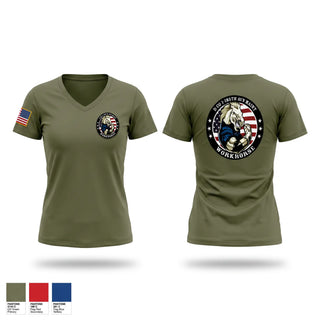 Womens Short Sleeve Vneck Shirt, D Co. 1-185th, Army, Teamtime, Team time, sublimation, custom sports apparel, team uniforms, spirit wear, spiritwear, sports uniforms, custom shirts, team store, custom team store, fundraiser sports, apparel fundraiser