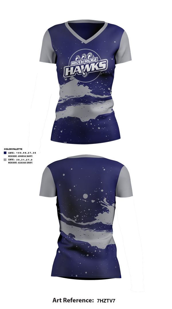 Womens Short Sleeve Vneck Shirt, Hawks, , Teamtime, Team time, sublimation, custom sports apparel, team uniforms, spirit wear, spiritwear, sports uniforms, custom shirts, team store, custom team store, fundraiser sports, apparel fundraiser