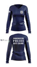 Parkchester Police Anti Crime 65243344 Women's Long Sleeve V-neck Shirt - 2