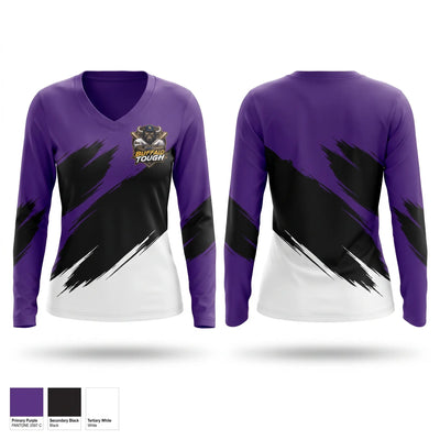 Arkansas Baptist College Buffaloes Baseball Women's Long Sleeve V-neck Shirt - 1