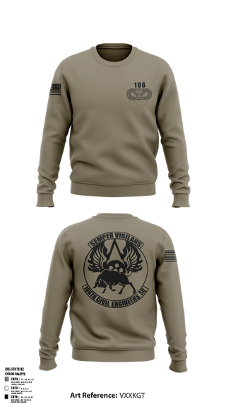 Crew Neck Sweatshirt, 106 CES, Air Force, Teamtime, Team time, sublimation, custom sports apparel, team uniforms, spirit wear, spiritwear, sports uniforms, custom shirts, team store, custom team store, fundraiser sports, apparel fundraiser