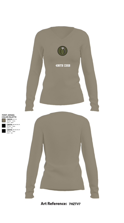 406th cssb 72211497 Women's Long Sleeve V-neck Shirt - 62
