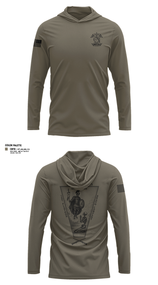 Long Sleeve Hooded Sun Shirt, Bco 1-167IN, Army, Teamtime, Team time, sublimation, custom sports apparel, team uniforms, spirit wear, spiritwear, sports uniforms, custom shirts, team store, custom team store, fundraiser sports, apparel fundraiser