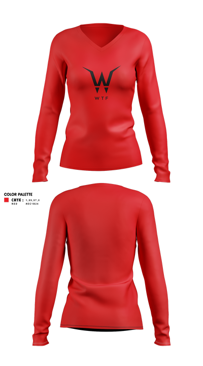 Women's Long Sleeve V-neck Shirt - 2